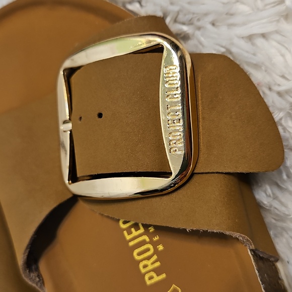 Project Cloud Womens US 6 EU 37 Brown Buckle Slide Sandals Comfort - Picture 2 of 8